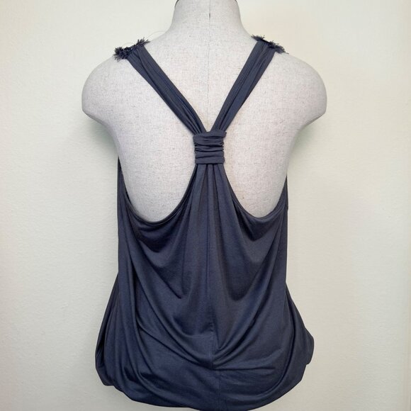 WEST KEI Charcoal Gray Sleeveless Bubble Top With Textured Neckline Size L - Picture 5 of 7